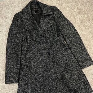 Victoria's Secret Wool Blend Peacoat Women‎ Size 4 Double Breasted Tweed Boucle